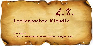 Lackenbacher Klaudia névjegykártya
